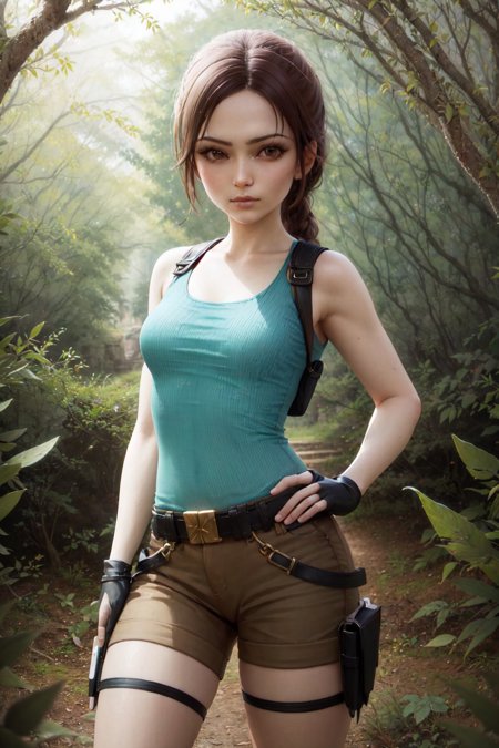 00168-3865145873-(masterpiece, best quality_1.2), , cowboy shot, solo, 1girl, lara croft, expressionless, looking at viewer, hand on hip, blue ta.jpg